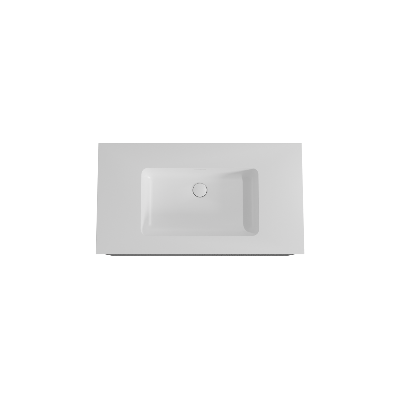 Storke Ribs hängendes Möbelstück Set: 95 x 52 cm, Schwarze Eiche, mit Mata Einzelwaschtisch, Solid Surface, Weiß matt, Vertikale asymmetrische gerade Rippe