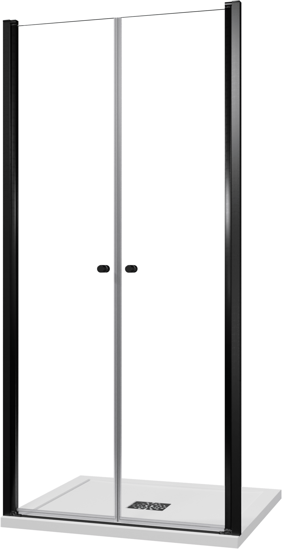 Luca Varess Kuresa douche pendeldeur 100 x 200 cm helder glas mat zwart profiel