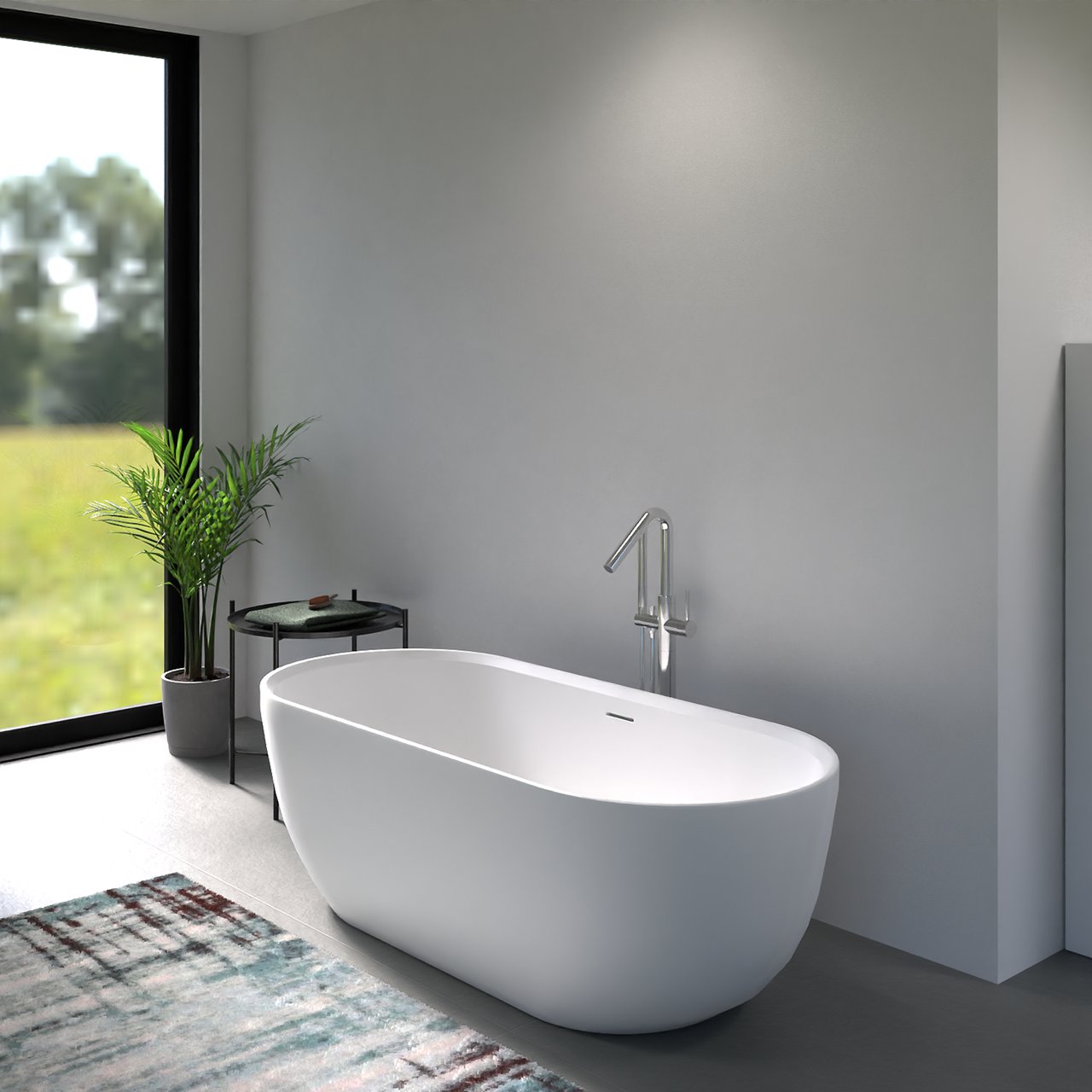 Blaufoss Round Move robinet de bain îlot avec douchette chrome brillant