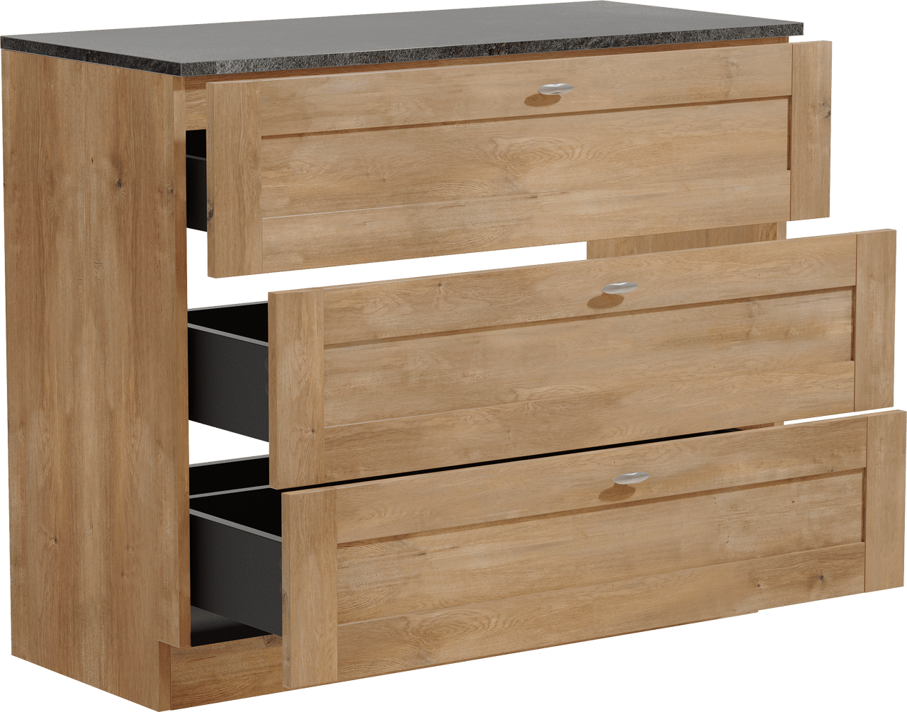 Linie Classo meuble salle de bains à poser 100 x 46 cm chêne naturel avec Lado tablette simple ou double en mélaminé ardoise gris