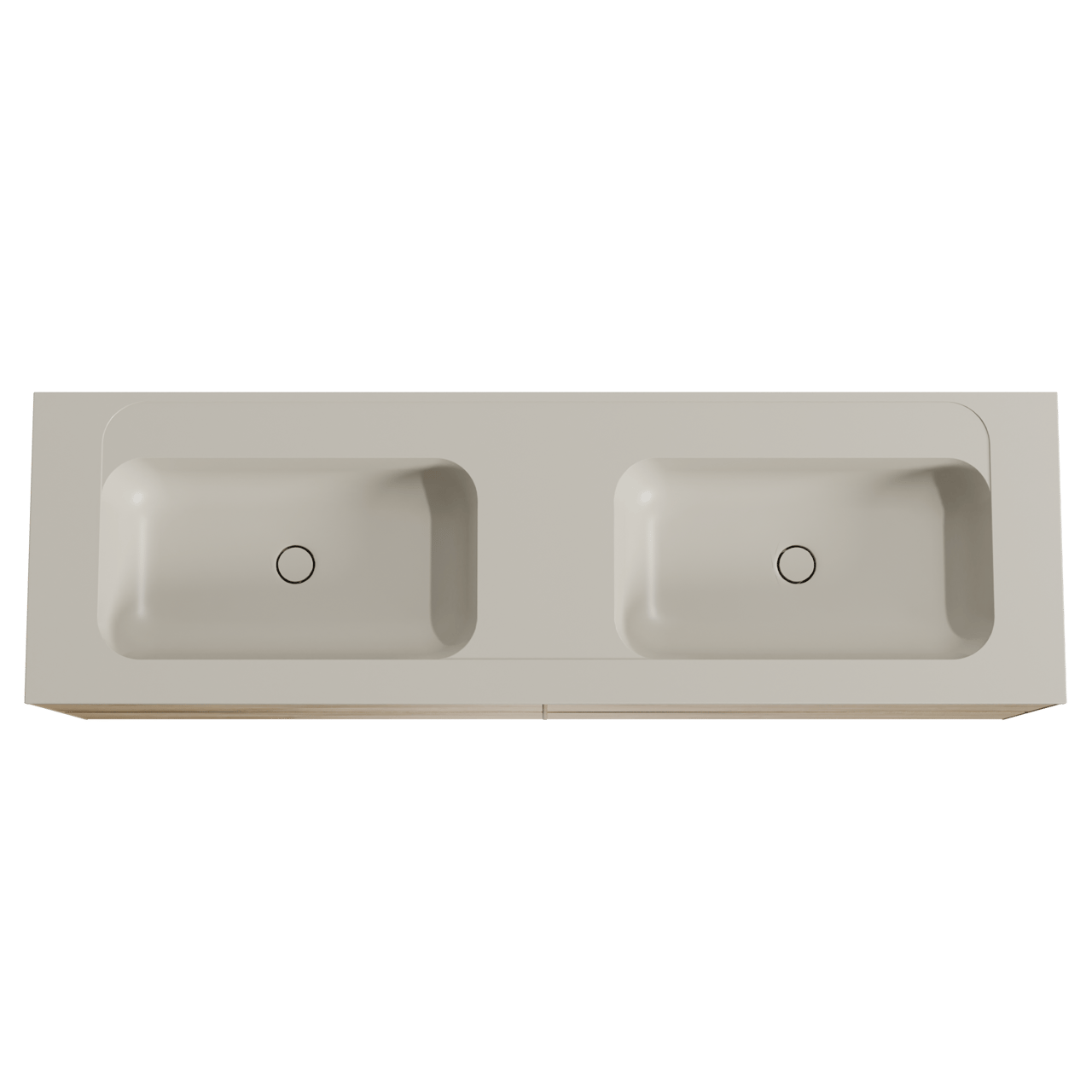 Balmani Mitra meuble salle de bains suspendu 180 x 55 cm chêne brut avec Tablo Strada double vasque en marbre composite soie grise