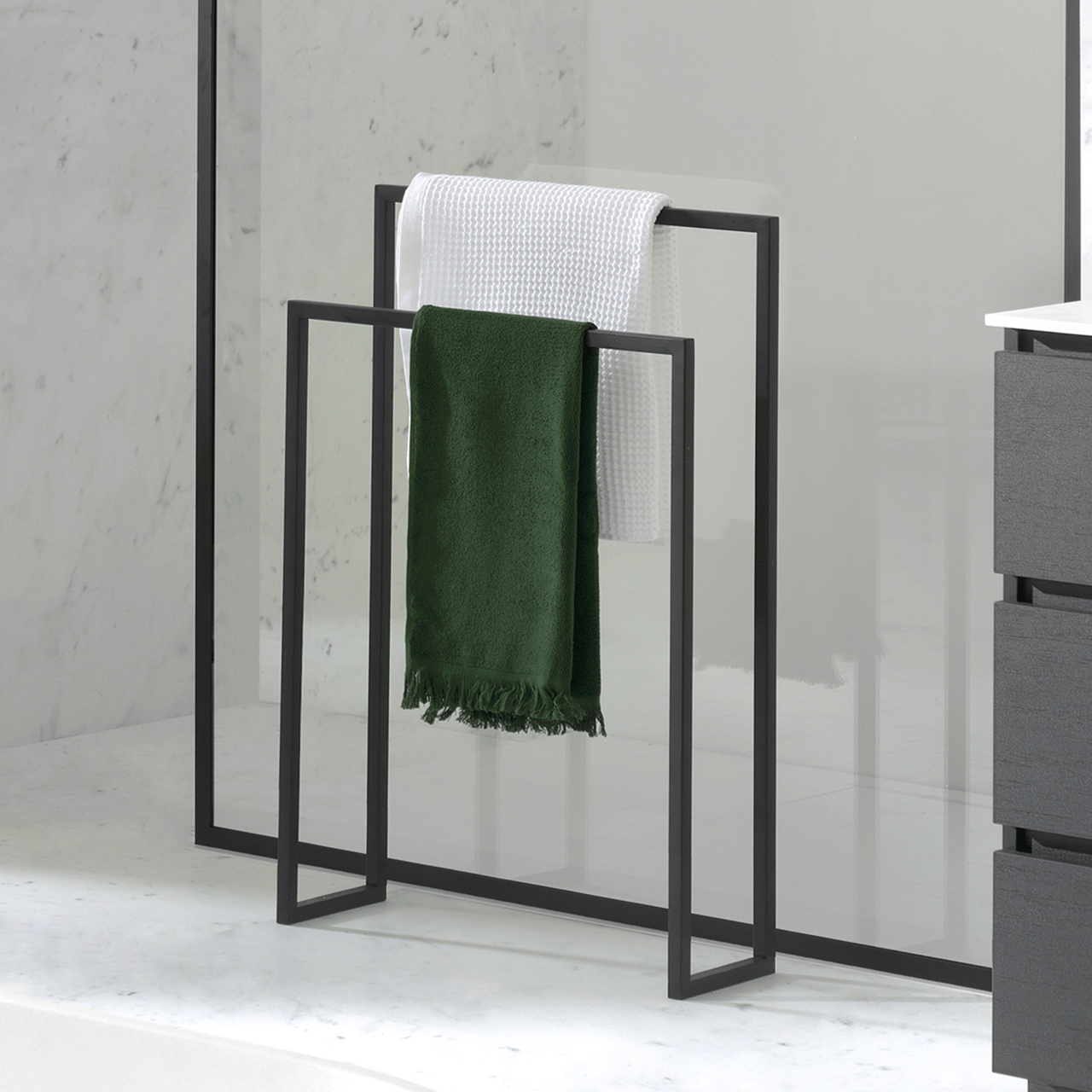 Blaufoss Noma porte-serviette noir mat