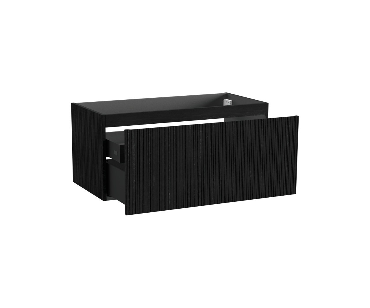 Storke Ribs zwevende wastafelonderkast 105 x 52 cm zwart eiken 2 lades