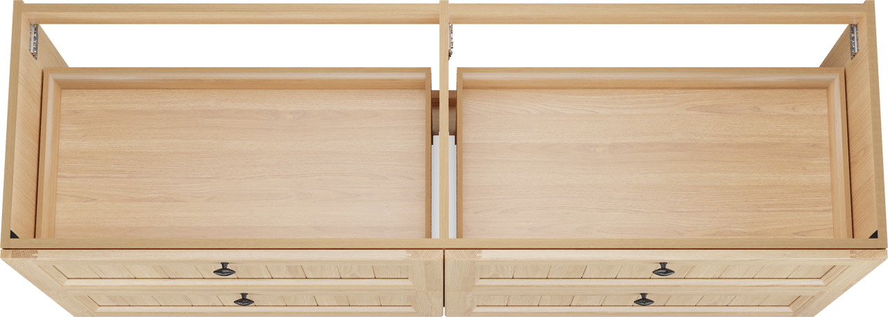 Balmani Lemon meuble sous-lavabo a poser 180 x 55 cm Placage chêne naturel 4 tiroirs