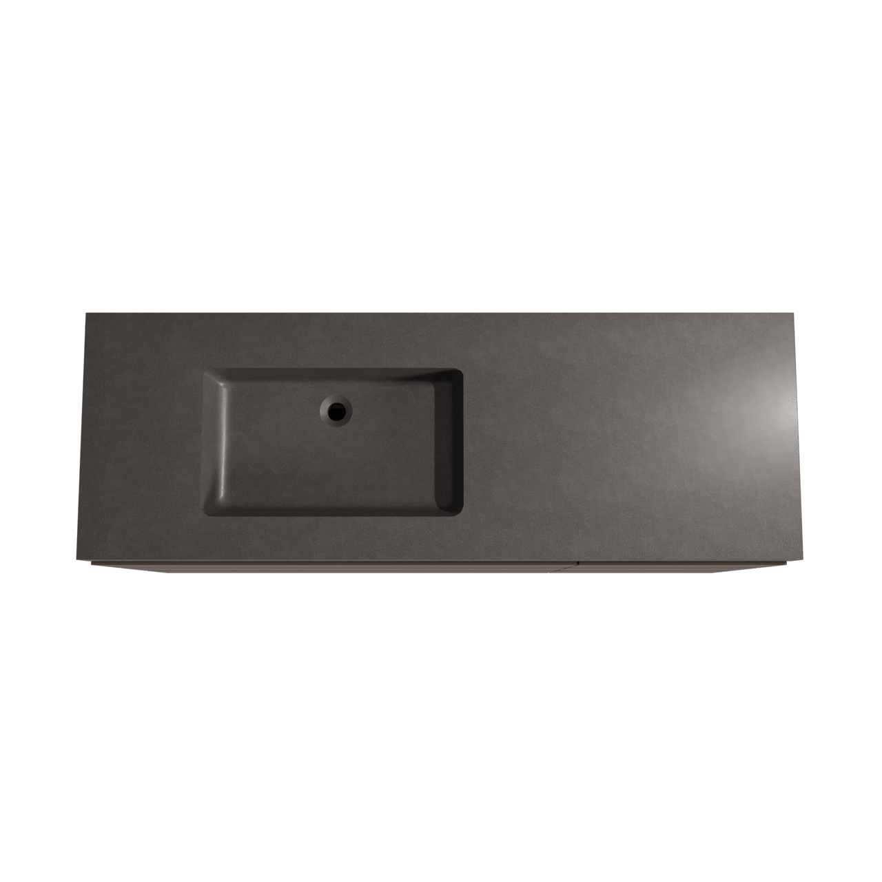 Storke Edge meuble salle de bains à poser 150 x 52 cm noyer avec Scuro High vasque asymétrique gauche en quartz noir mat