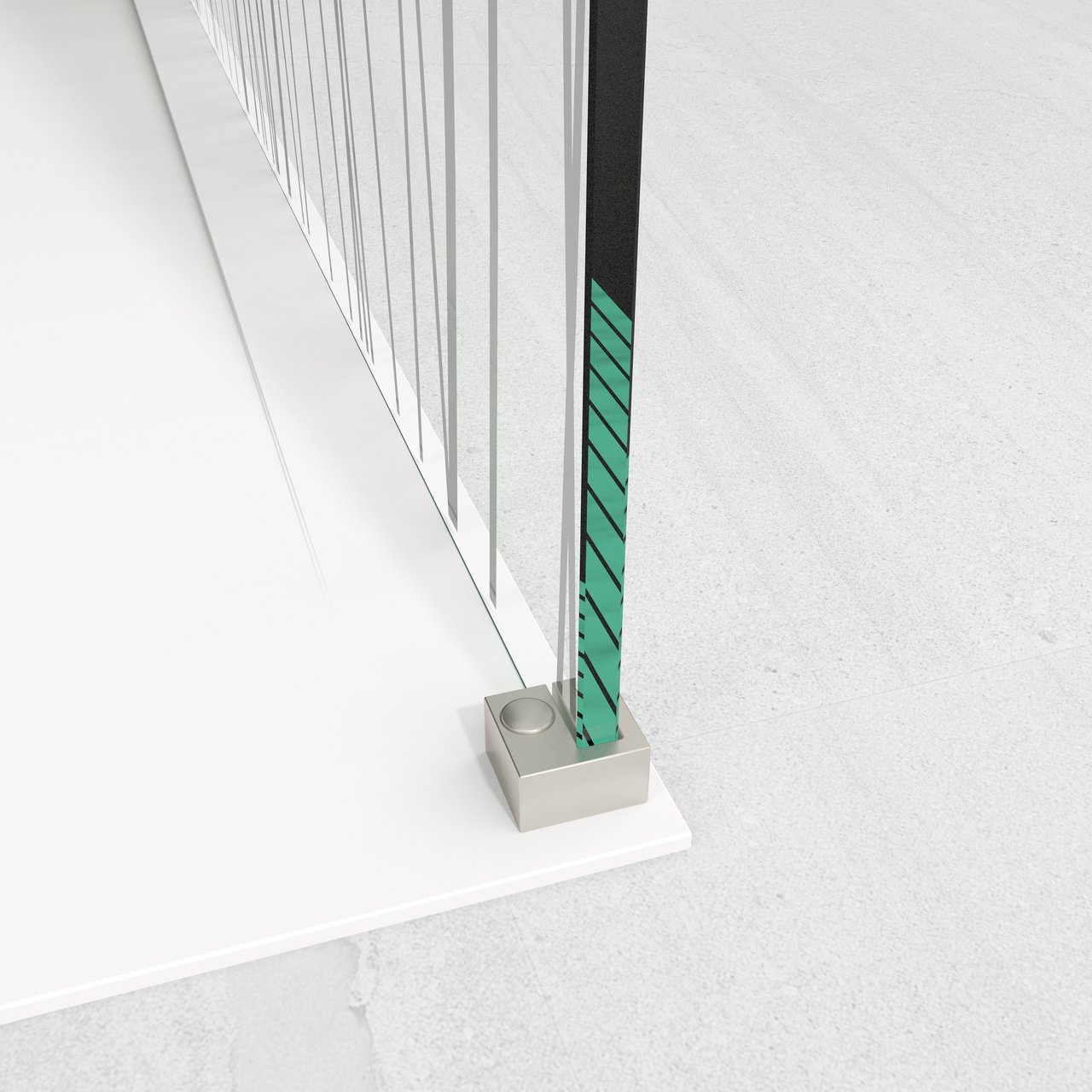 Balmani Modular douche à l'italienne 100 x 200 cm verre mikado profil inox brossé