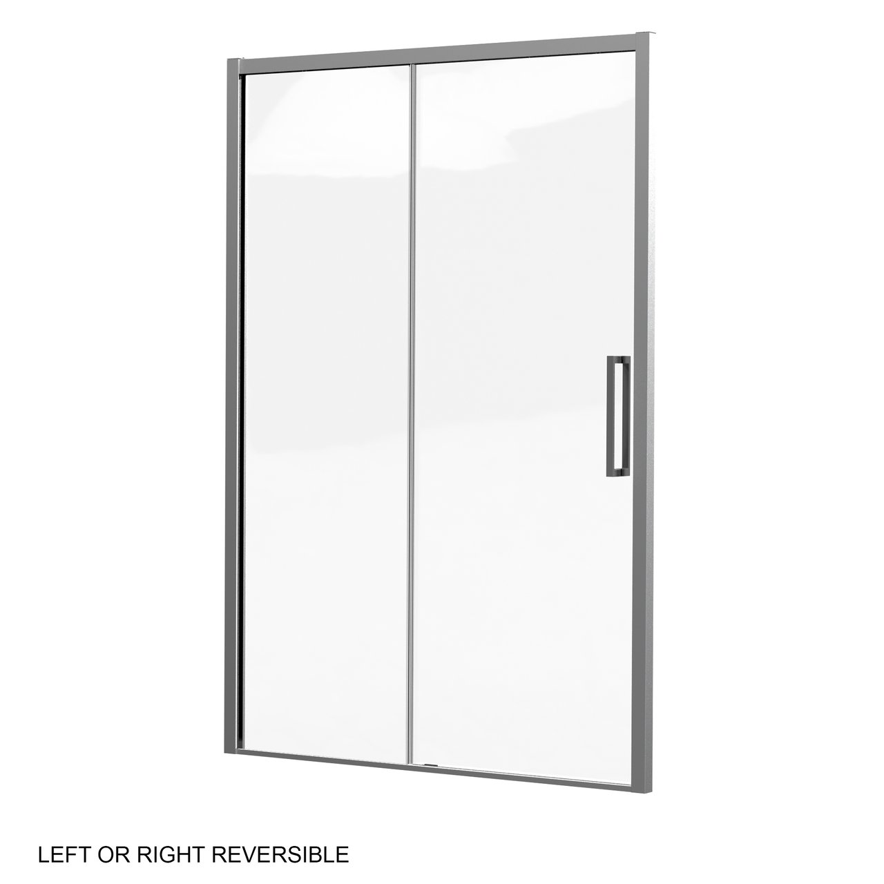 Luca Varess Senses schuifdeur met vaste wand - voor douchehoek - 140 cm helder glas glanzend chroom profiel