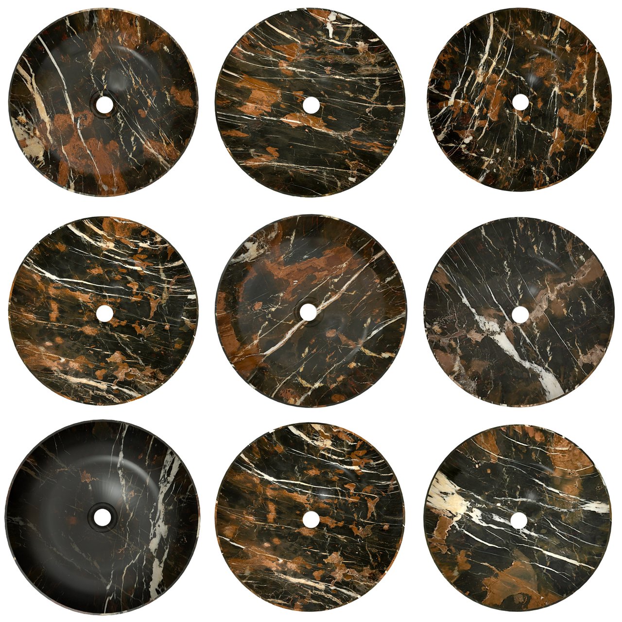 Balmani Still waskom Portoro Gold marmer rond Ø 38 cm