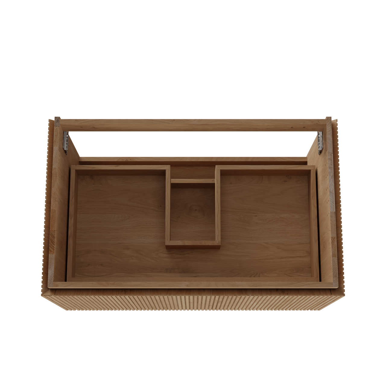 Balmani Eclips hängendes möbelstück Waschtischunterschränke 90 x 55 cm Eiche natur 2 Schubladen Vert. Sym. Rippe