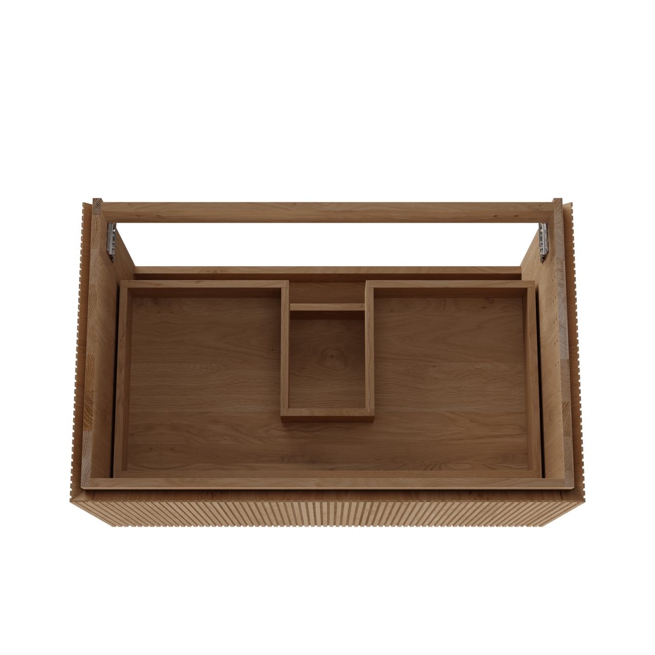 Balmani Eclips meuble sous-lavabo suspendu 90 x 55 cm Chêne naturelle 2 tiroirs Nervure sym. vert.