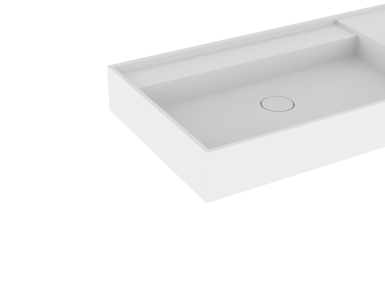 Balmani Cubo vasque asymétrique gauche Solid Surface mat 90 x 49 cm