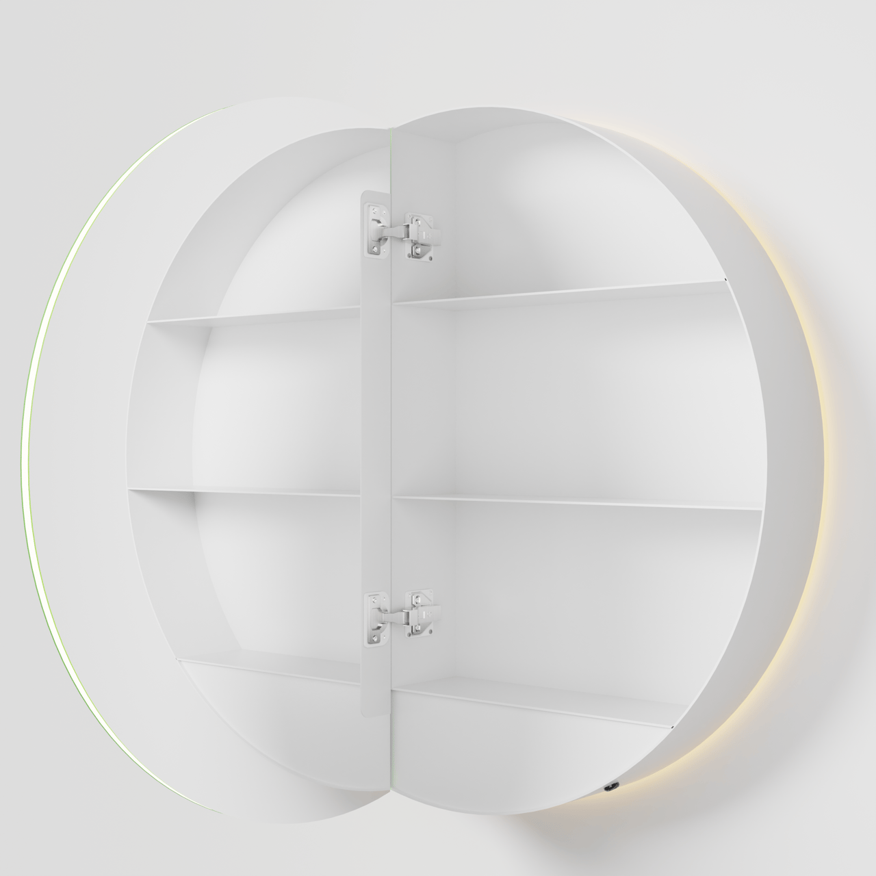 Balmani Mara spiegelkast Rond Ø 80 mat wit met spiegelverlichting en anti-damp