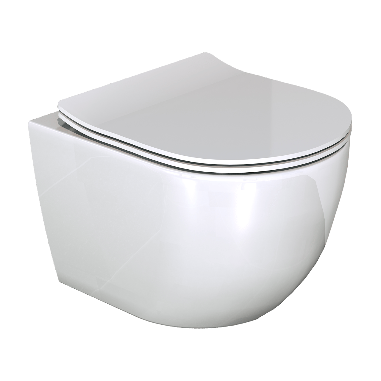 Luca Varess Moreno hangtoilet glanzend wit randloos