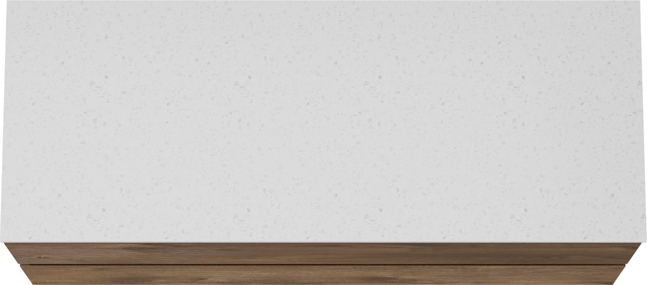 Linie Lado meuble salle de bains suspendu 120 x 46 cm chêne brun avec Lado tablette simple ou double en mélaminé terrazzo blanc