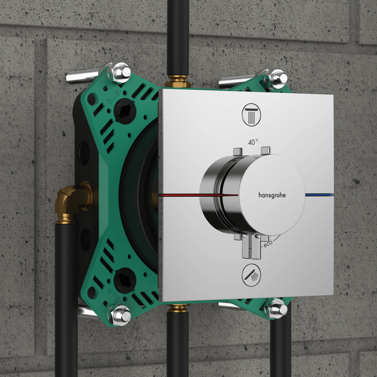 Hansgrohe Showerselect Comfort E inbouw thermostaat 2 uitgangen glanzend chroom