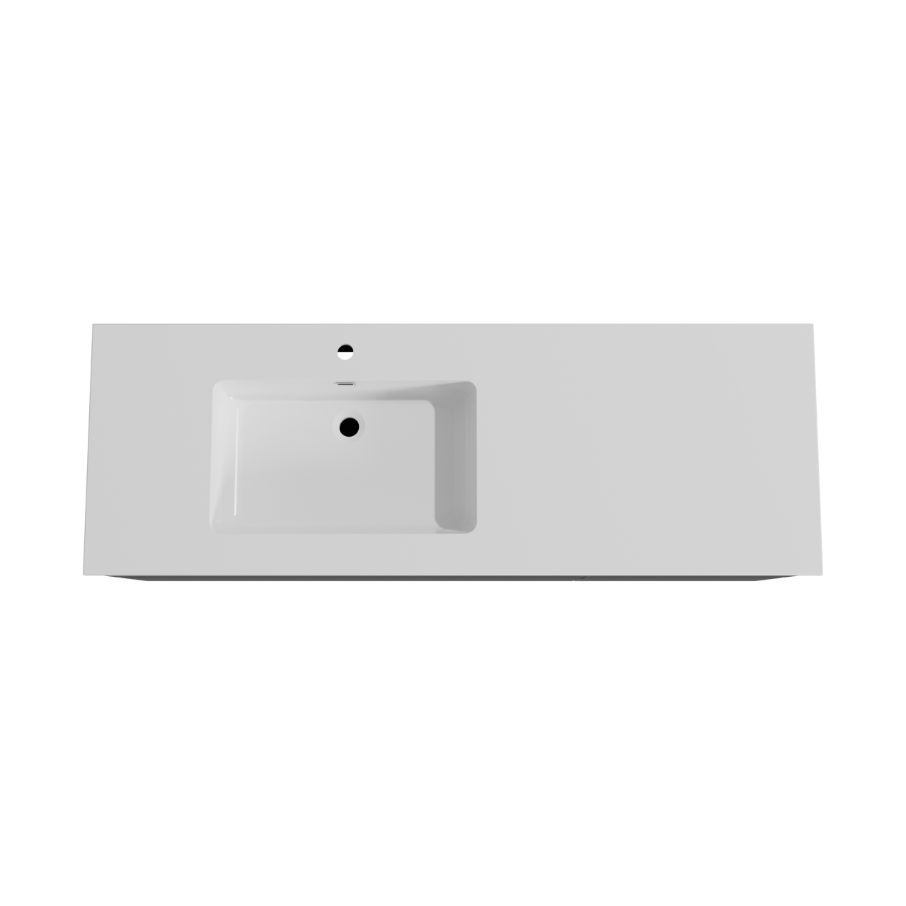 Storke Edge hängendes Möbelstück Set: 150 x 52 cm, Schwarz matt, mit Diva Waschtisch links, Marmorkomposit Weiß glänzend