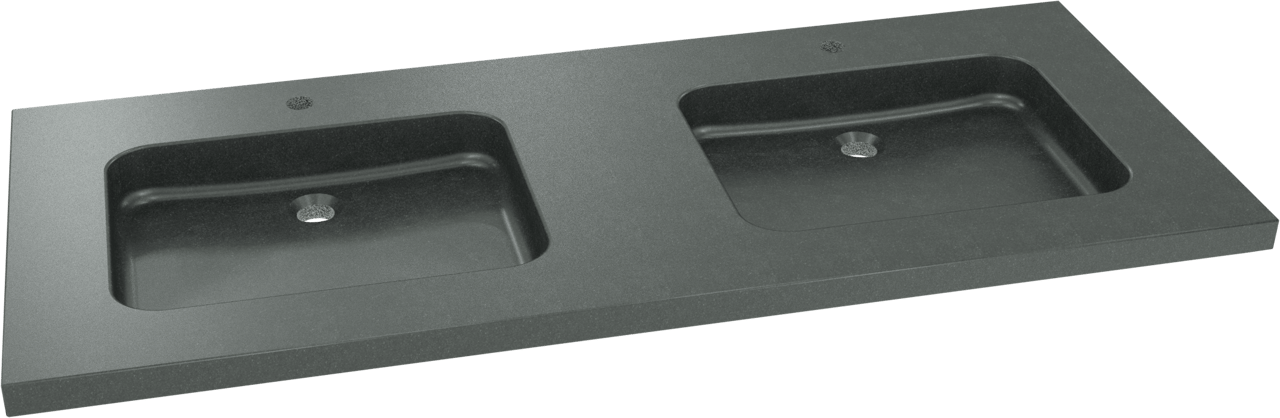 Balmani Napoli double vasque granite aiguisé 135 x 55 cm