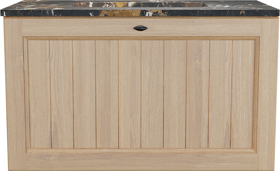 Balmani Lemon zwevend badkamermeubel 90 x 55 cm, fineer natuur eik met Tablo Arcato enkele wastafel in portoro gold