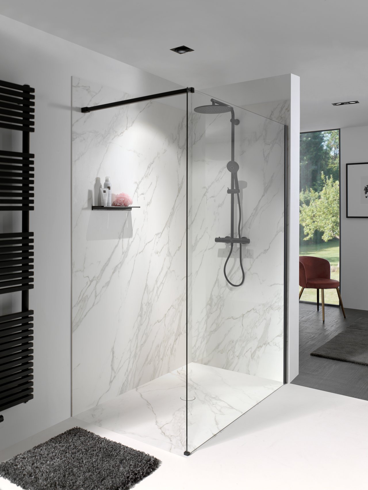 Balmani Studio set douchewandbekleding 140 x 90 x 220 cm keramiek Calacatta