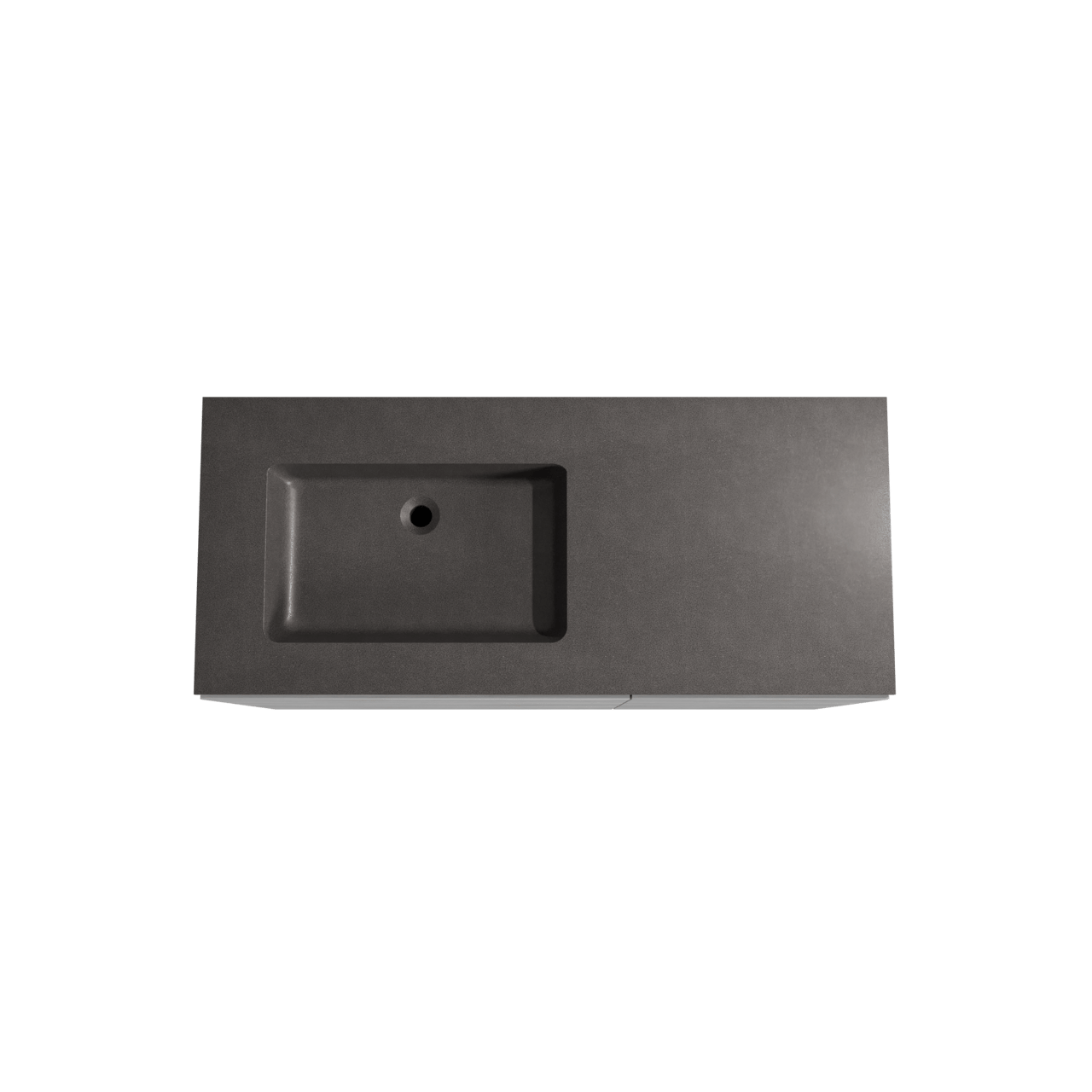 Storke Edge staand badmeubel 120 x 52 cm beton donkergrijs met Scuro asymmetrisch linkse wastafel in kwarts mat zwart