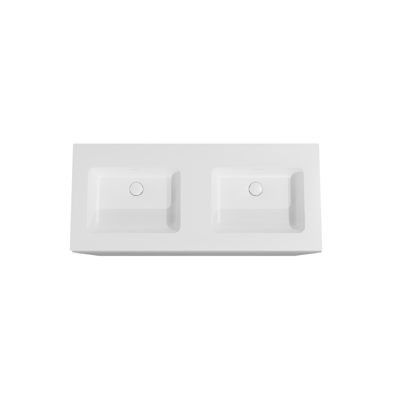 Storke Edge staand badmeubel 120 x 52 cm beton donkergrijs met Mata dubbele wastafel in solid surface mat wit