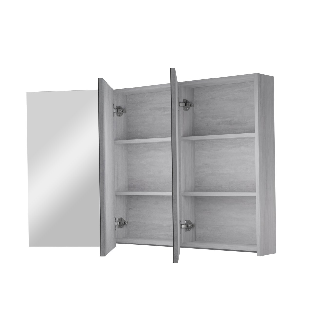 Linie Montro Spiegelschrank Bad: 120 x 75 cm, Beton dunkelgrau