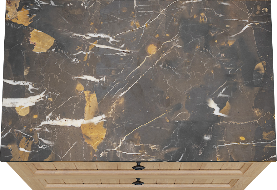 Balmani Lemon staand badkamermeubel 90 x 55 cm, fineer natuur eik met Stretto enkel tablet in portoro gold