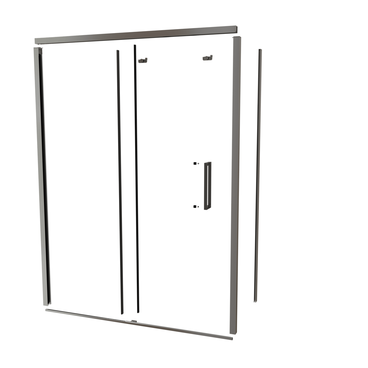 Balmani Senses Design 160 cm links douchecabine met schuifdeur profielenset chroom