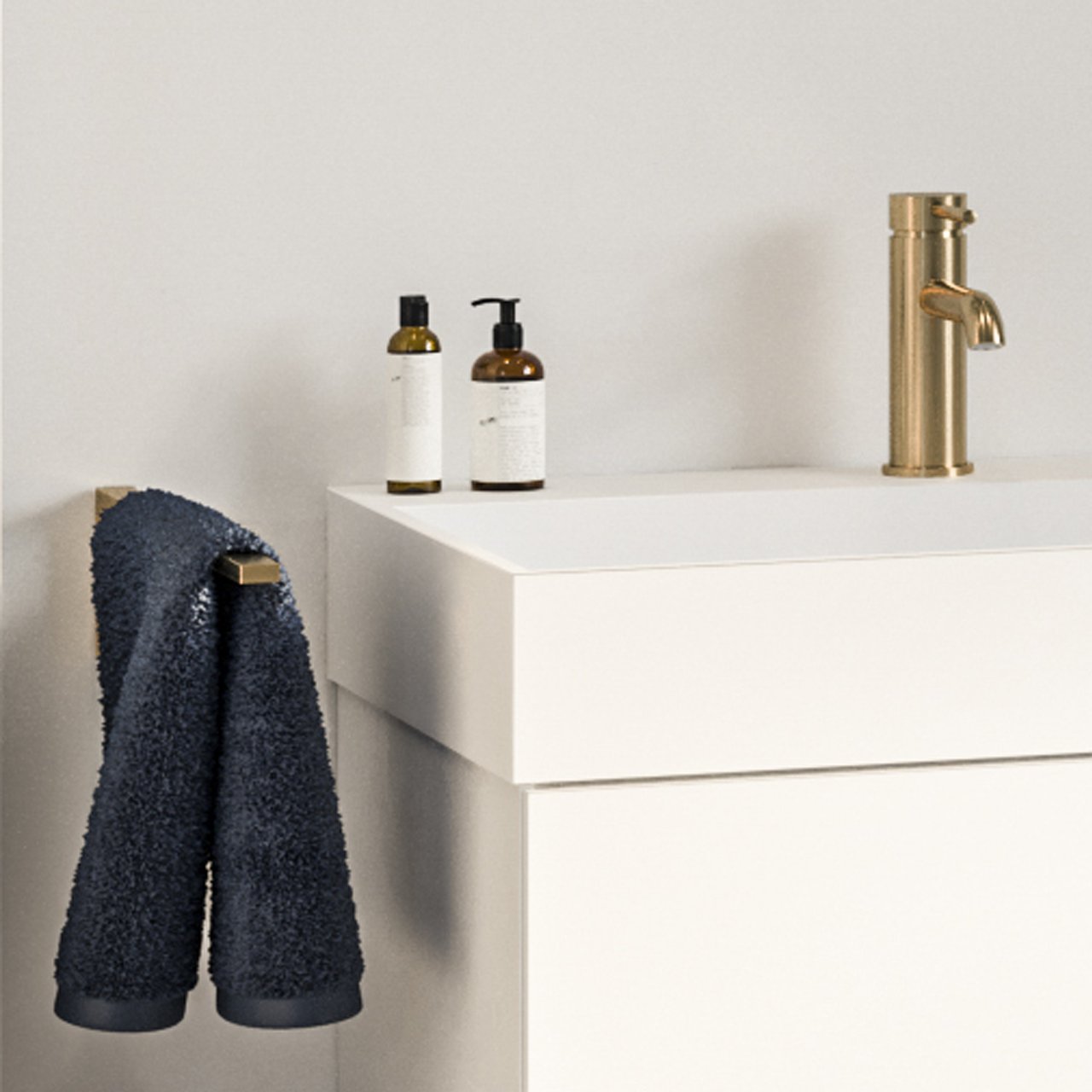 Blaufoss Noma handdoekhouder Brushed Gold 41cm