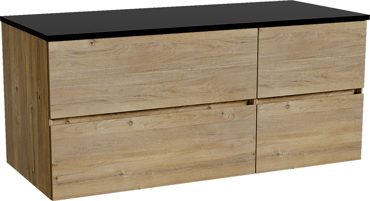 Storke Edge badkamermeubel met Panton wastafelblad voor waskom(men)