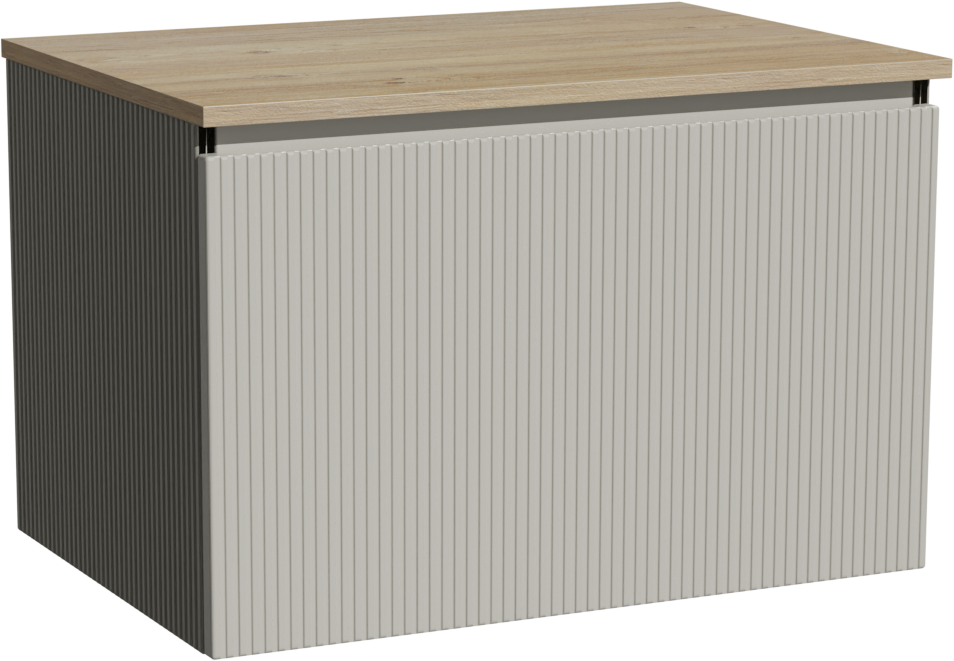 Storke Ribs Badmöbel Set mit Panton Waschtischplatte für Aufsatzwaschbecken