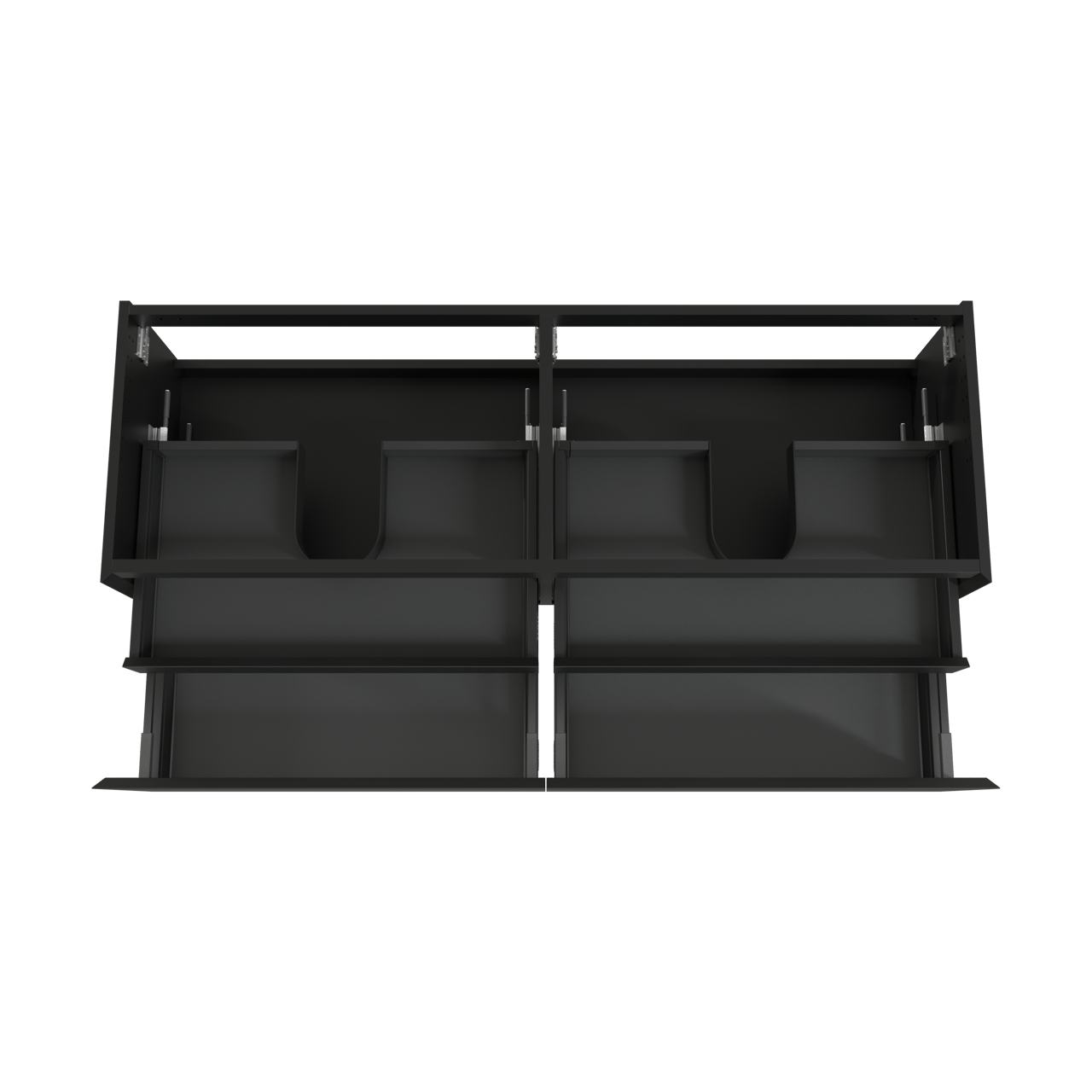 Balmani Idra meuble sous-lavabo suspendu 180 x 55 cm noir mat 4 tiroirs