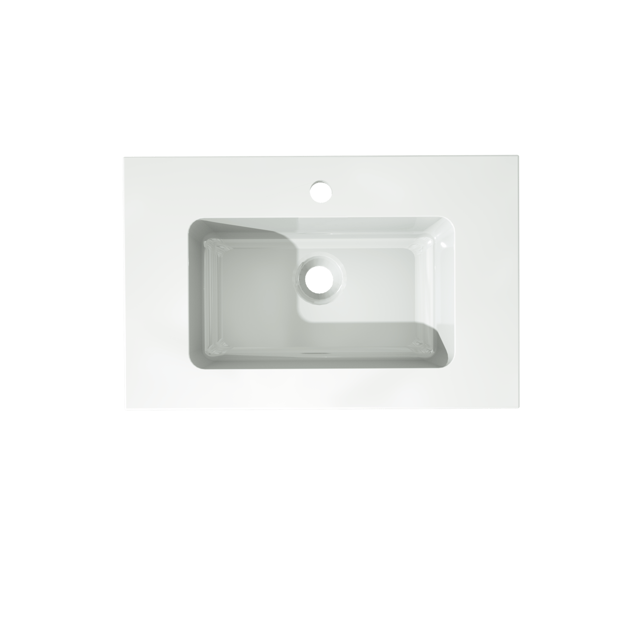 Storke Diva Einzelwaschtisch, Marmorkomposit glänzend, 60 x 40 cm