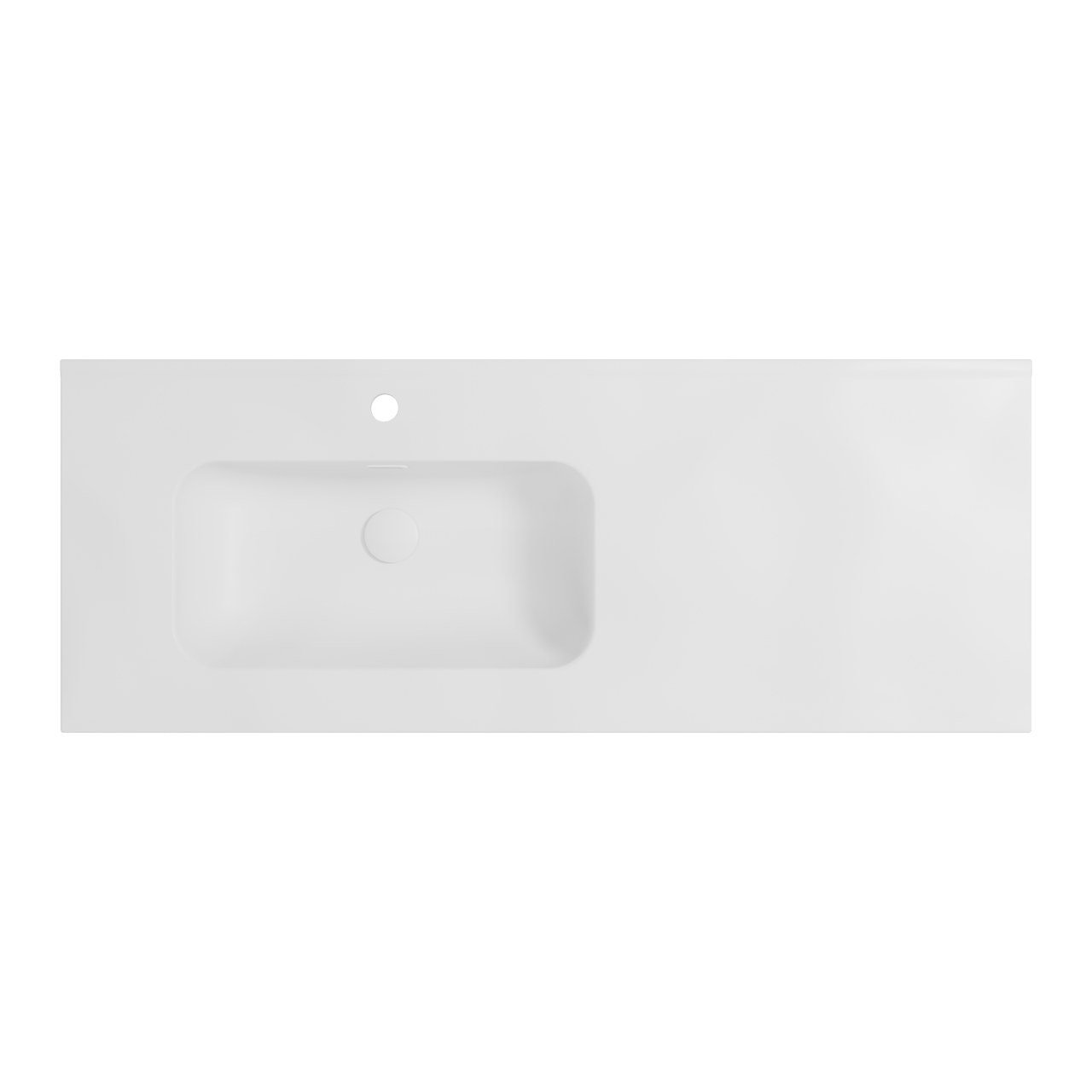 Balmani Nostra plan vasque asymétrique gauche porcelaine blanc mat 120 x 46 cm