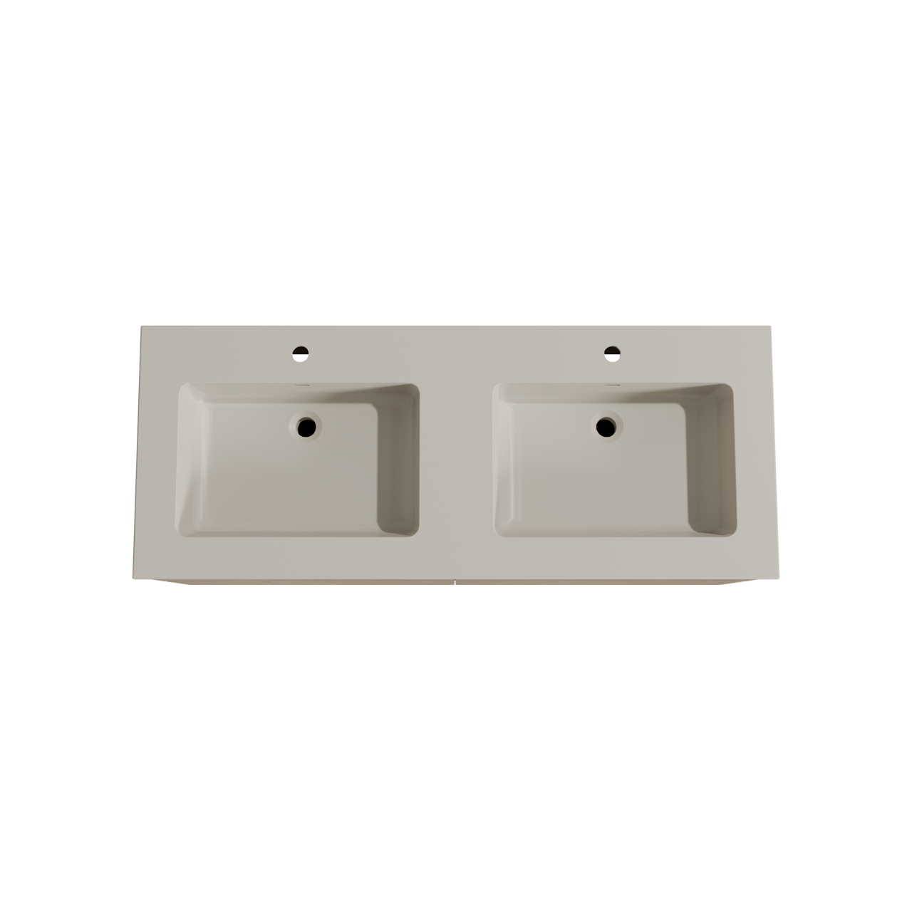 Storke Edge meuble salle de bains suspendu 130 x 52 cm chêne brut avec Diva double vasque en top solid soie grise