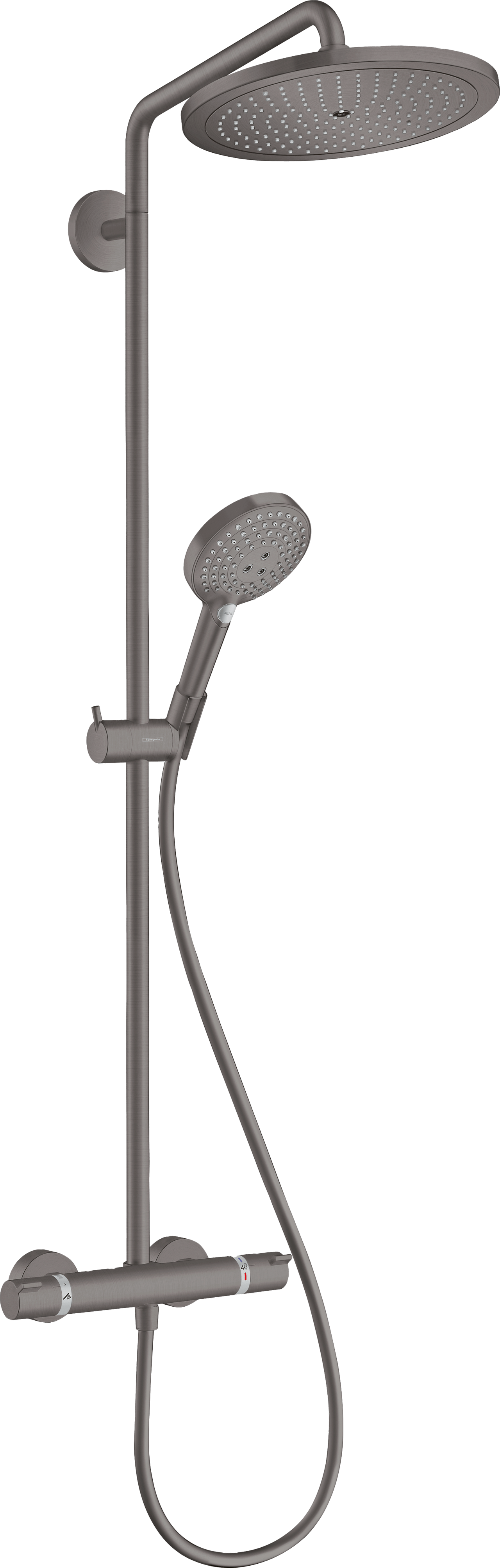 Hansgrohe Croma Select S280 colonne de douche de pluie robinet thermostatique Brushed Black Chrome