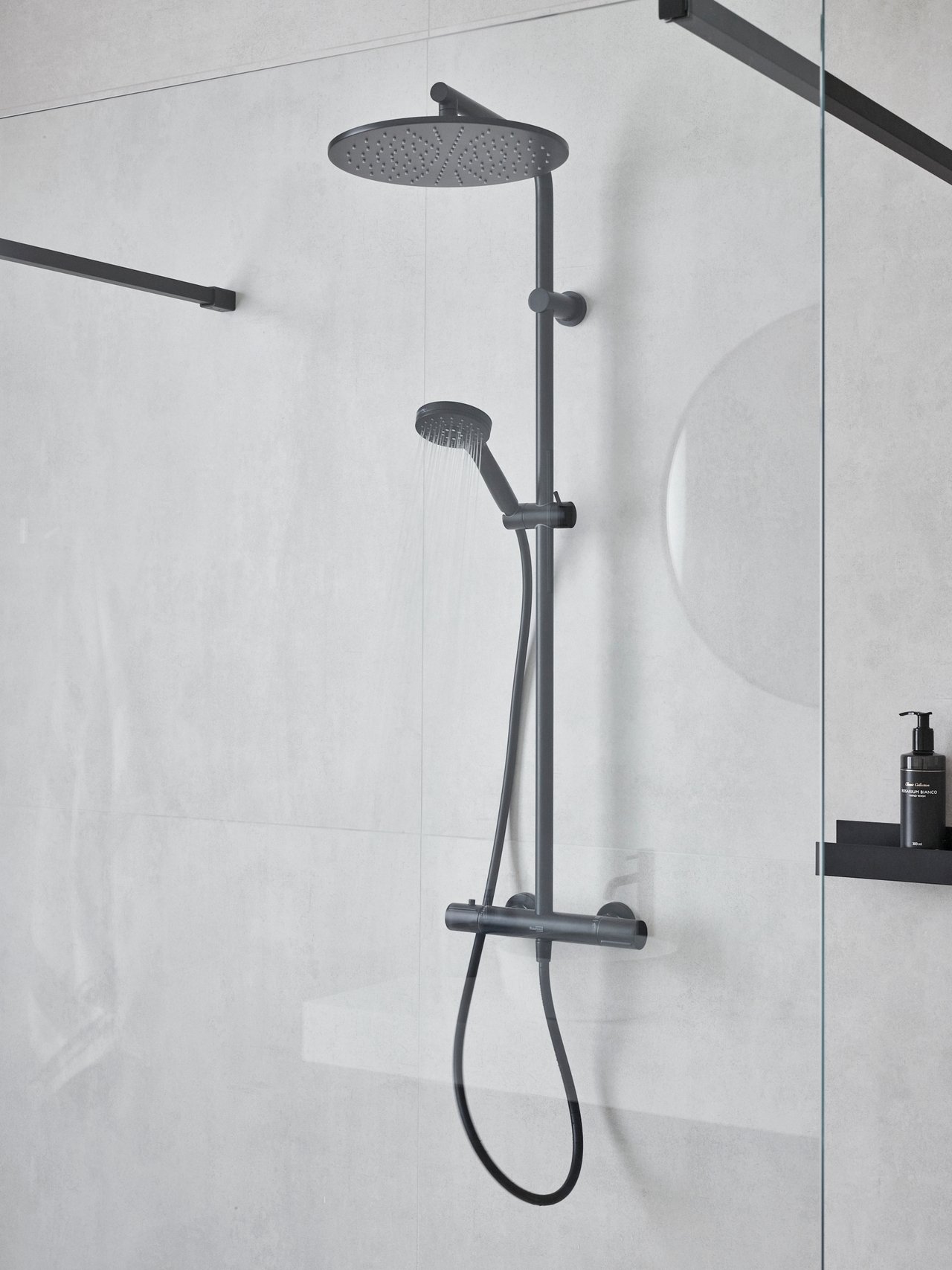 Blaufoss Round 300 colonne de douche de pluie mitigeur thermostatique noir mat