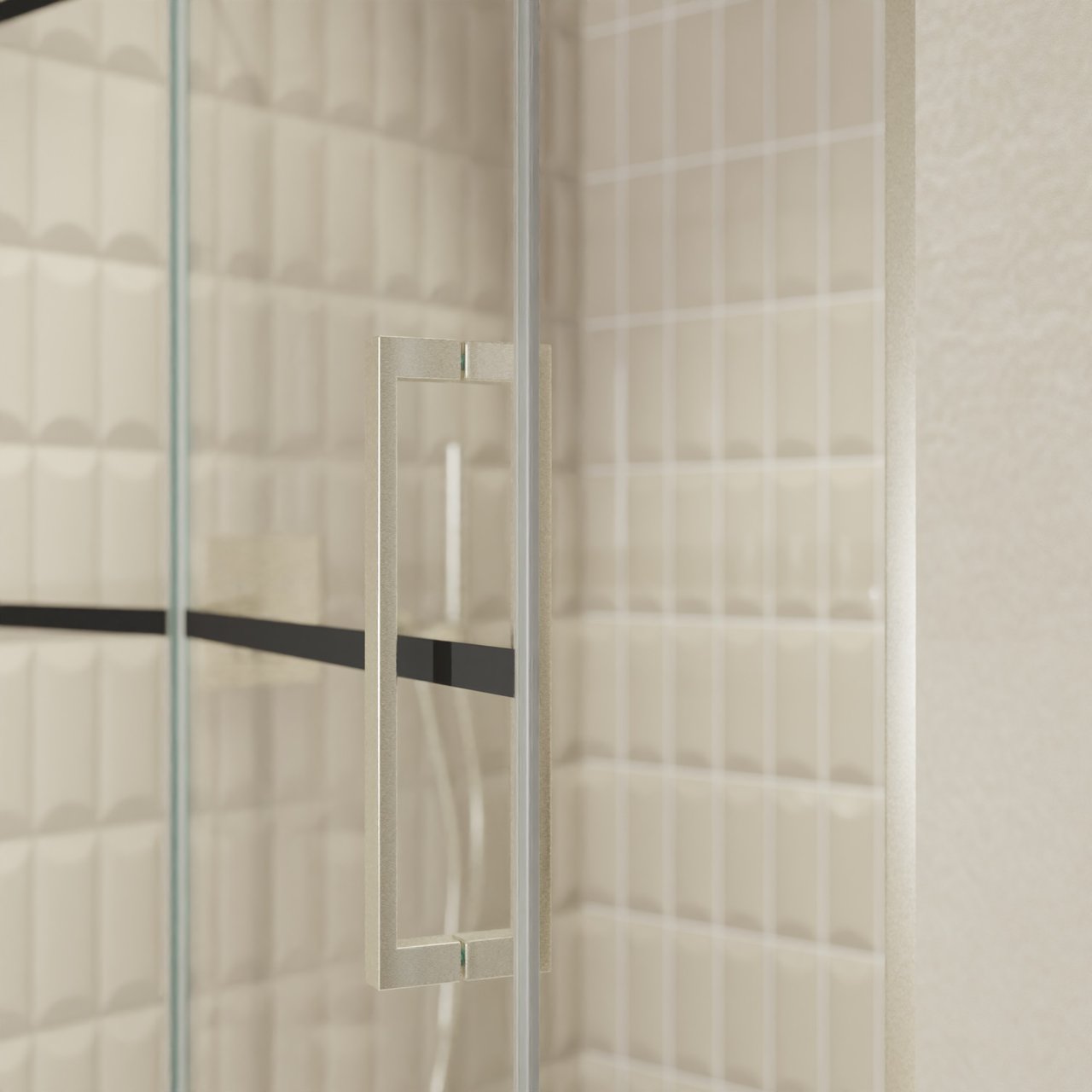 Balmani Senses Design Dusche Drehtür, Links, 120 cm x 210 cm, Lined, Profil Brushed CoolMetal