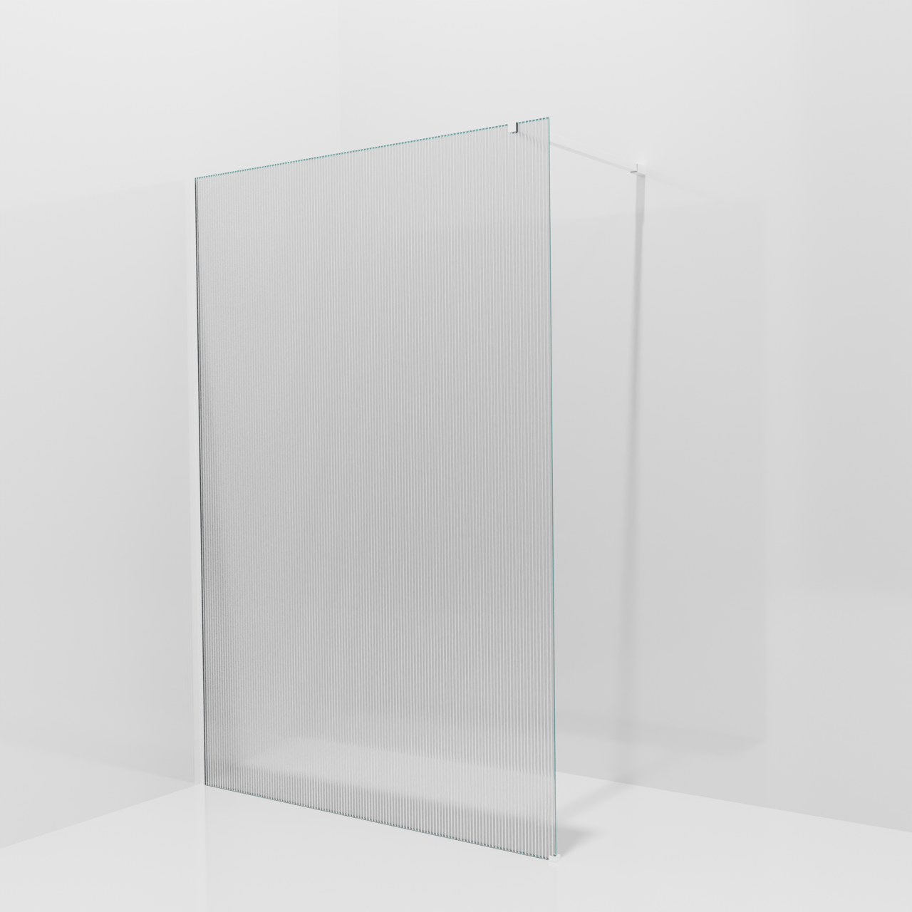 Balmani Modular Walk-In Dusche: 140 x 200 cm, Ribs, inklusive Coating, Profil Weiß matt