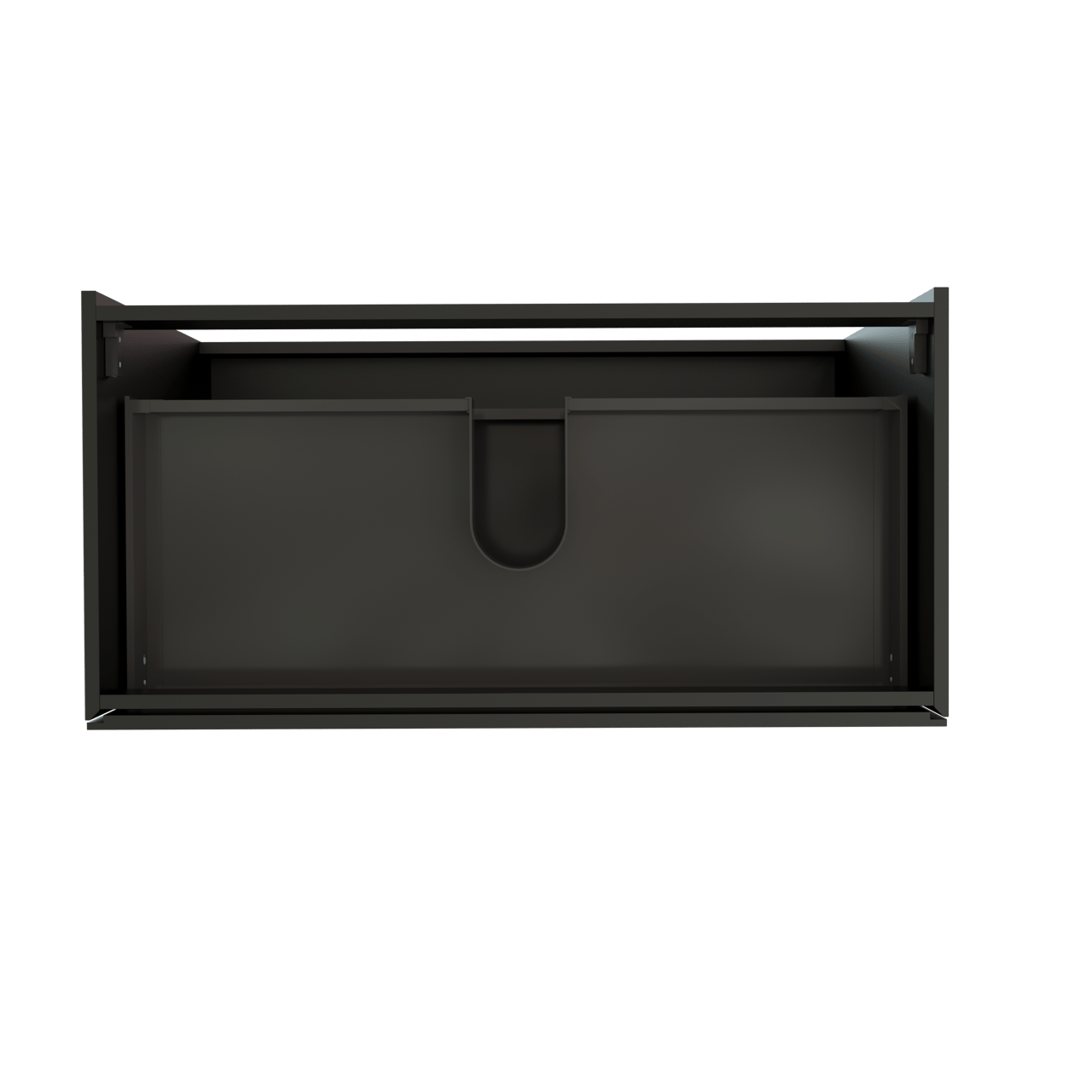 Storke Edge stehender Waschbeckenunterschrank: 105 x 52 cm, Schwarz Matt, 3 Schubladen