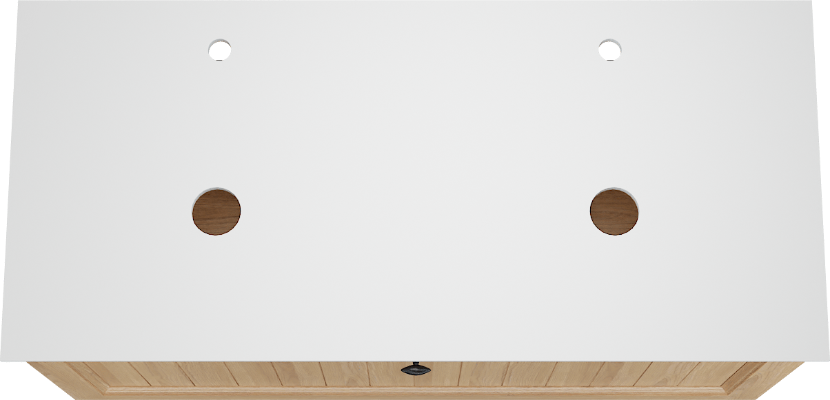 Balmani Lemon meuble salle de bains suspendu 120 x 55 cm, placage chêne naturel avec Facetta tablette double en blanc mat