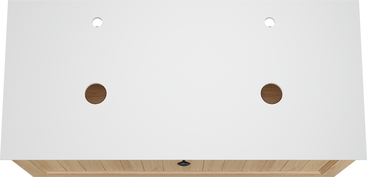 Balmani Lemon zwevend badkamermeubel 120 x 55 cm, fineer natuur eik met Facetta dubbel tablet in mat wit