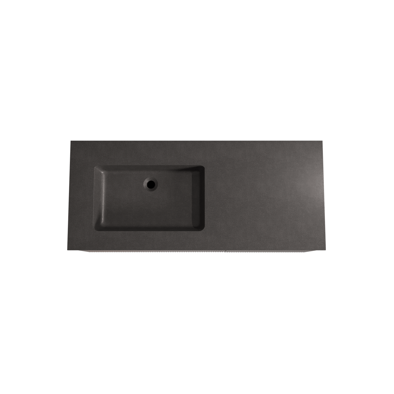 Storke Ribs zwevend badmeubel 120 x 52 cm notenhout met Scuro asymmetrisch linkse wastafel in kwarts mat zwart, Verticale symmetrische rechte ribbel