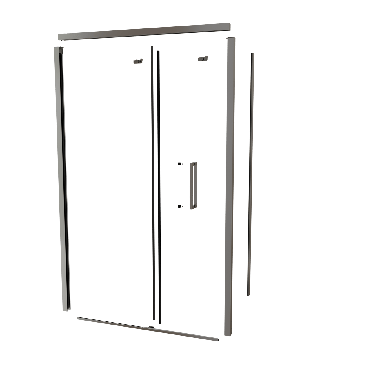 Balmani Senses Design 120 cm gauche ensemble de profils pour coin-douche avec porte coulissante chrome