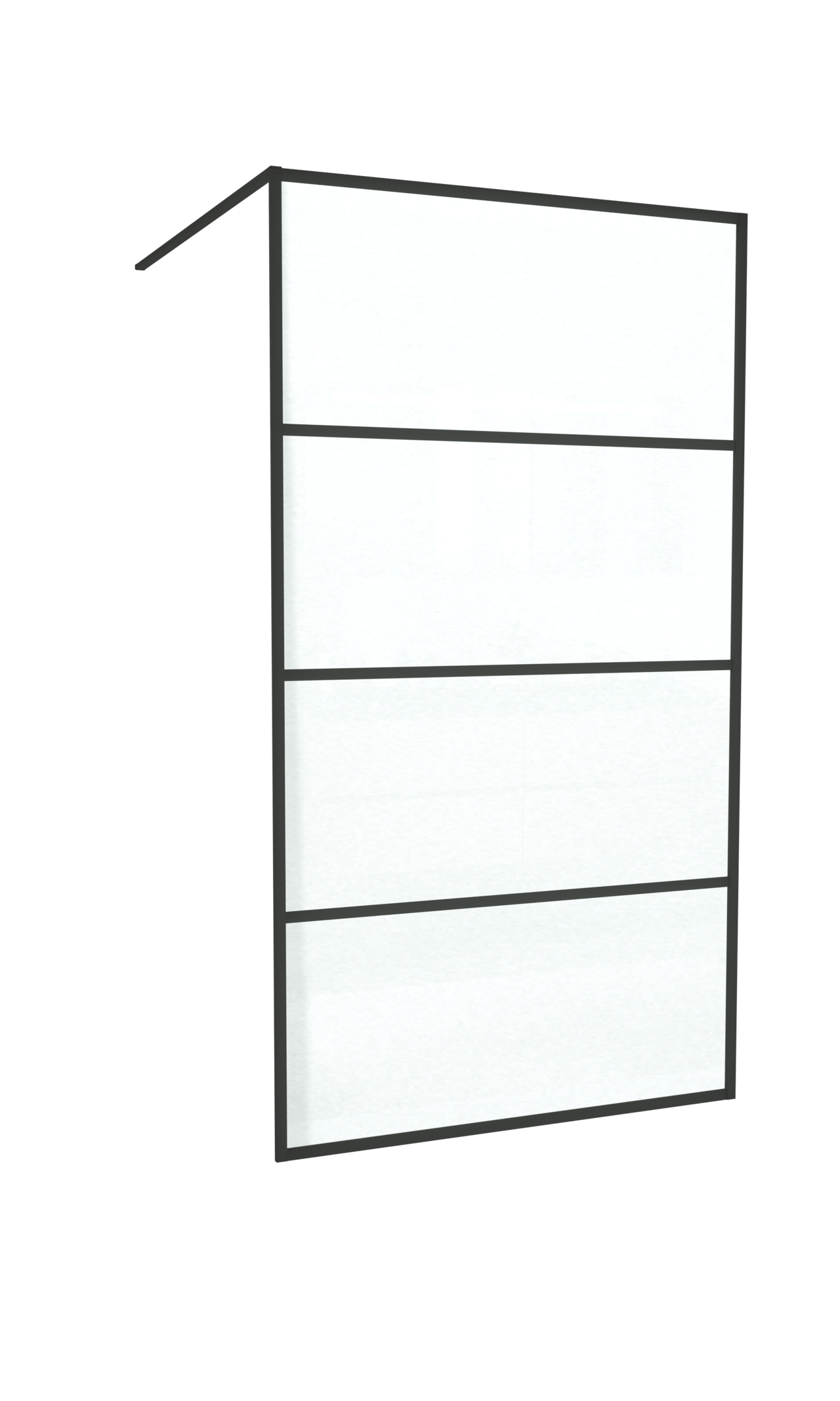 Balmani Framed inloopdouche 120 x 210 cm lined glas mat zwart profiel