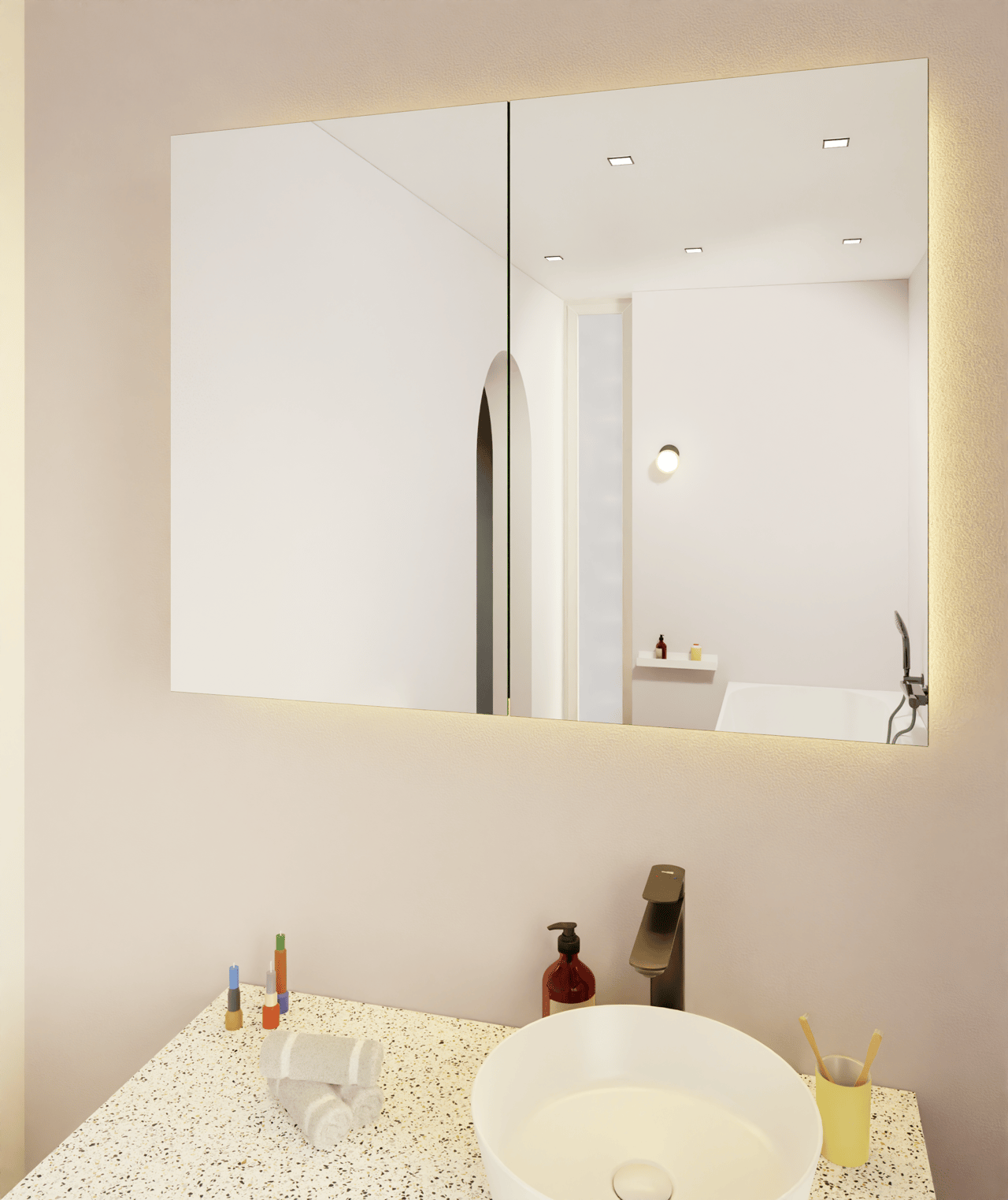 Luca Varess LED Spiegelschrankbeleuchtung: 100 x 75 cm,