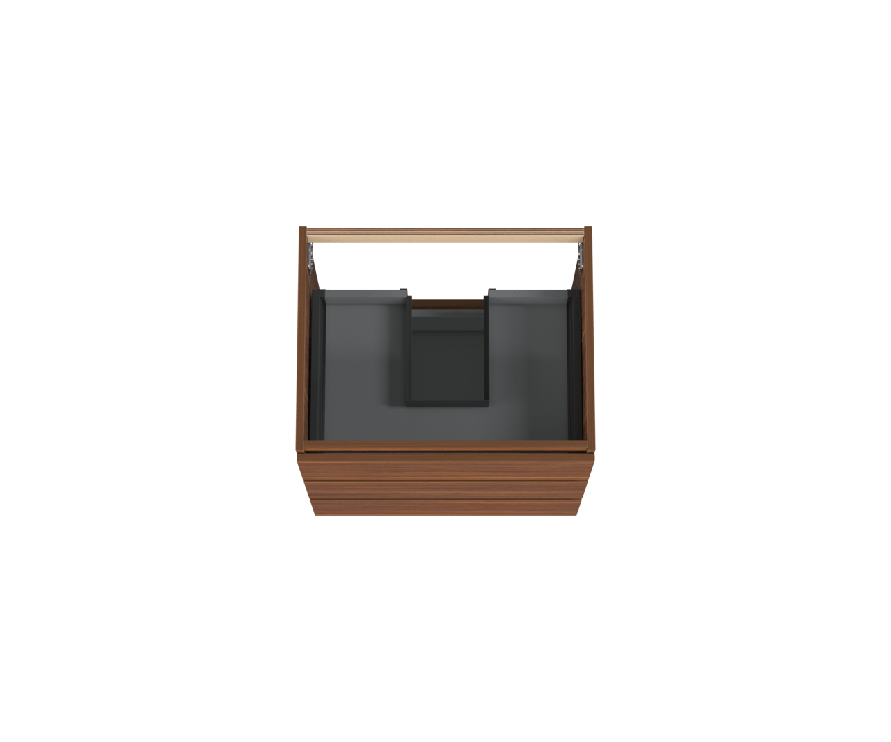 Balmani Lucida meuble sous-vasque a poser 67,5 x 55 cm noyer Américain 3 tiroirs