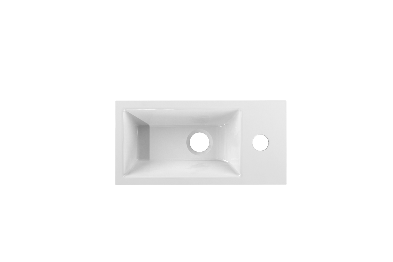 Luca Varess Cubic handenwasser 36,5 x 18 cm glanzend witte porselein