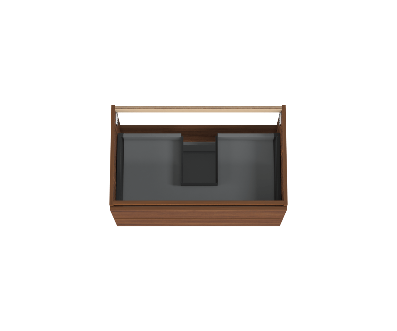 Balmani Lucida hängender Waschbeckenunterschrank: 90 x 55 cm, Amerikanischer Nussbaum, 2 Schubladen