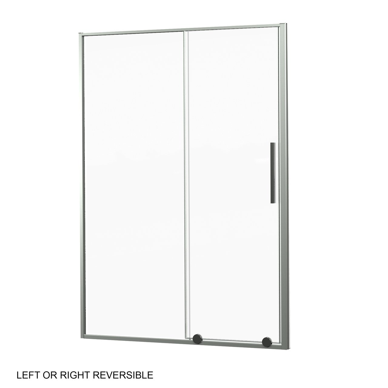 Luca Varess Morano douchecabine met schuifdeur en vaste zijwand 140 x 70 cm helder glas glans chroom profiel - deur